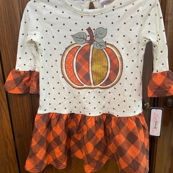 NWT Little Lass Pumpkin Dress - Picture 3 of 7